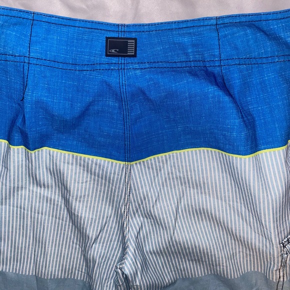 ONeill Board Shorts Swimwear Mens Swim Trunk Blue Striped Size 28x10 - Picture 8 of 9